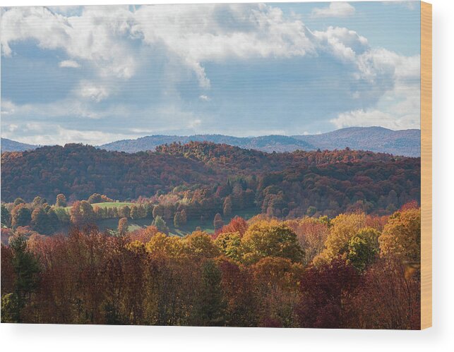 #jefffolger Wood Print featuring the photograph Hills of Pomfret Vermont by Jeff Folger