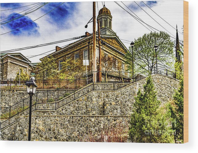 Stone Wood Print featuring the photograph Hilltop Stairs by William Norton
