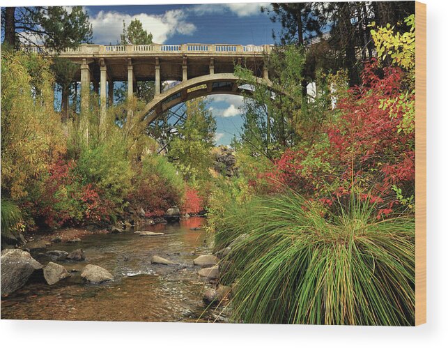 Historic Wood Print featuring the photograph Historic Highway Bridge - Susan River by James Eddy