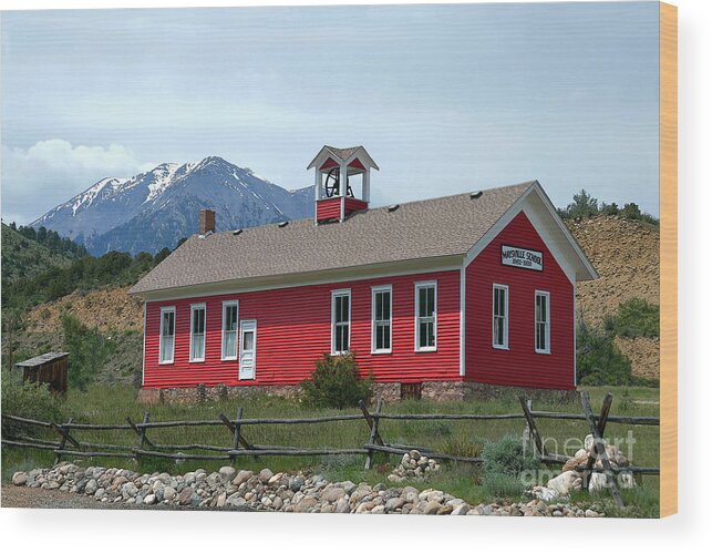 Maysville Wood Print featuring the photograph Historic Maysville School in Colorado by Catherine Sherman