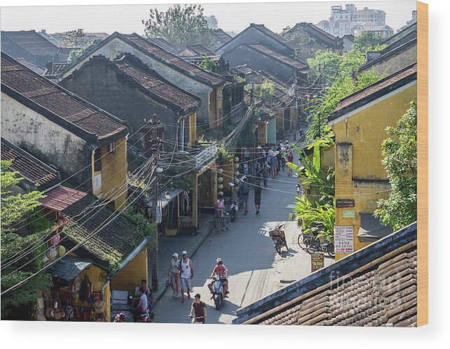 Vietnam Wood Print featuring the photograph Hoi An Rooftops 01 by Rick Piper Photography