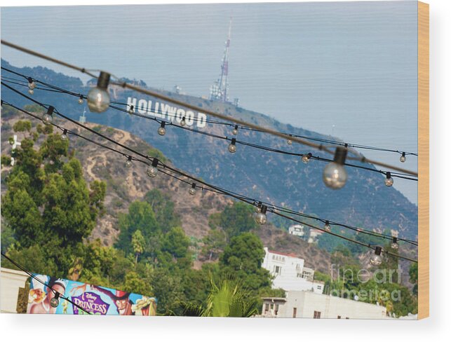 Hollywood Wood Print featuring the photograph Hollywood sign on the hill 1 by Micah May