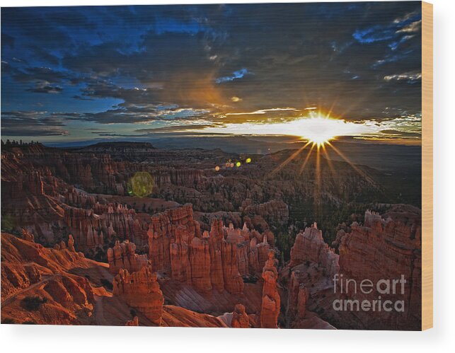 Bryce Canyon Wood Print featuring the photograph Hoodoos at Sunrise Bryce Canyon National Park by Sam Antonio