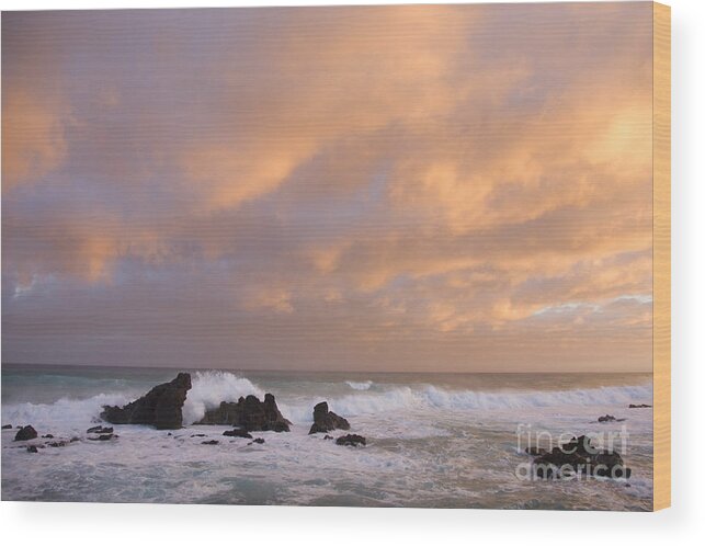 Afternoon Wood Print featuring the photograph Hookipa Sunset by Ron Dahlquist - Printscapes
