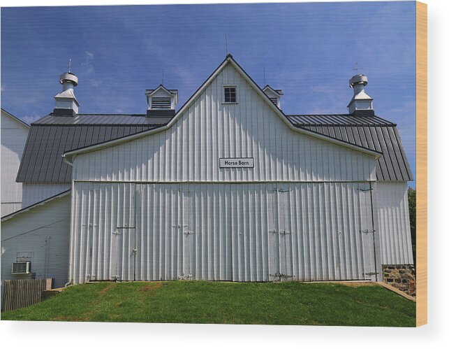Goodells Park Wood Print featuring the photograph Horse Barn Goodells 2 by Mary Bedy