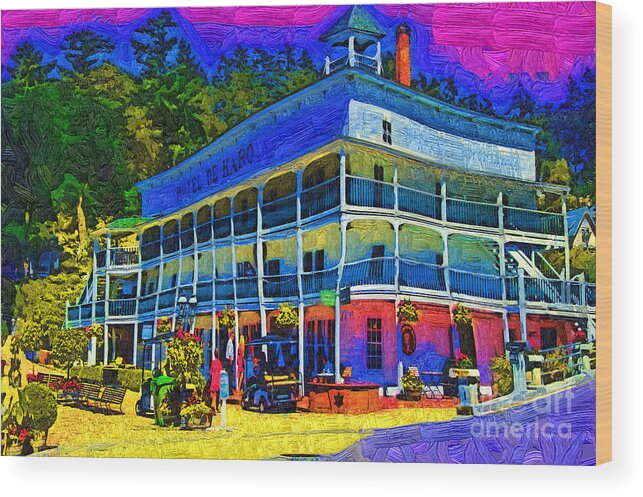 Roche Harbor Wood Print featuring the digital art Hotel De Haro by Kirt Tisdale
