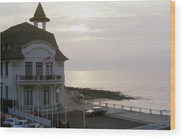 Landscape Wood Print featuring the photograph Hotel in Granville Normandie by Jean-Marc Robert