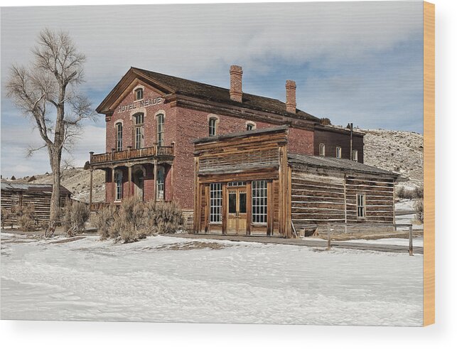 Americana Wood Print featuring the photograph Hotel Meade and Saloon by Scott Read