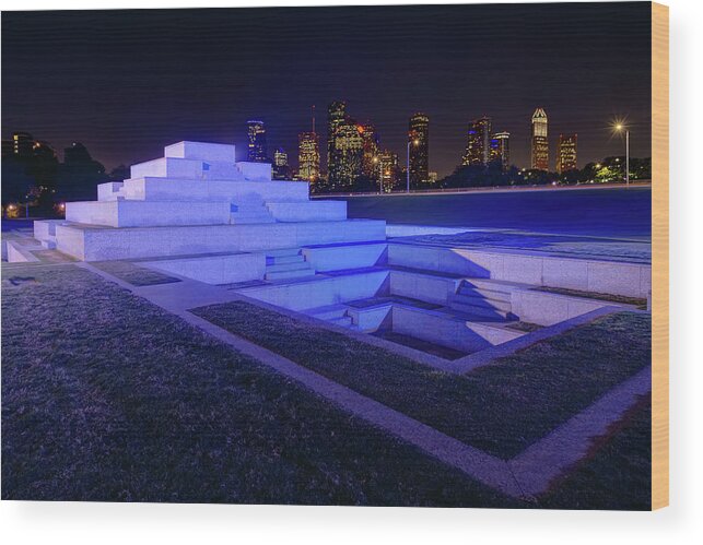 Houston Wood Print featuring the photograph Houston Police Officer Memorial by Tim Stanley