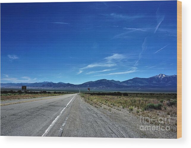 Nevada Wood Print featuring the photograph HWY 50, Nevada by Merle Grenz