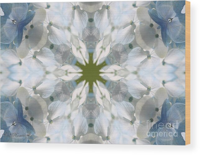 Mccombie Wood Print featuring the digital art Hydrangea Kaleidoscope by J McCombie