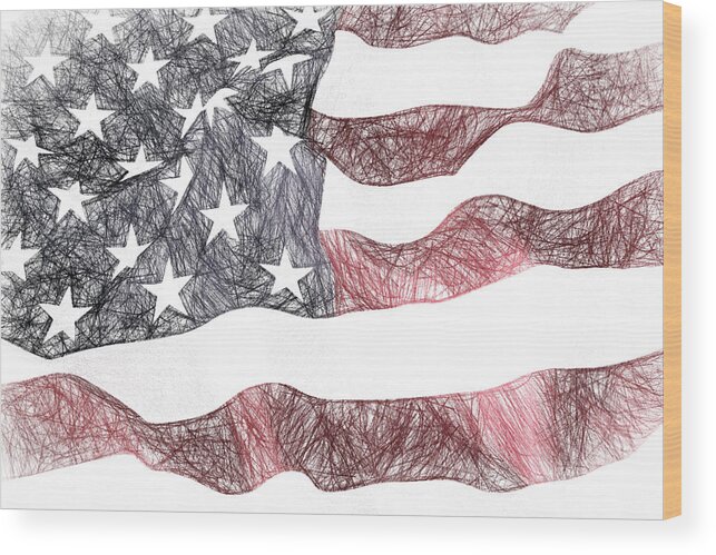 Us Wood Print featuring the digital art I Pledge Allegiance, No. 1A by Will Barger
