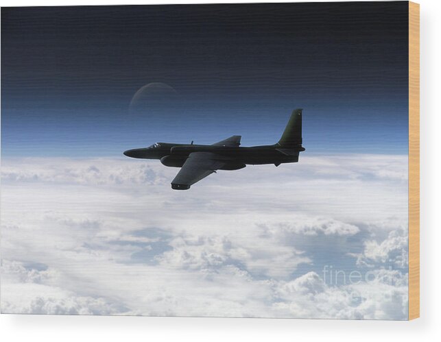 U-2 Wood Print featuring the digital art I Spy - U2 by Airpower Art
