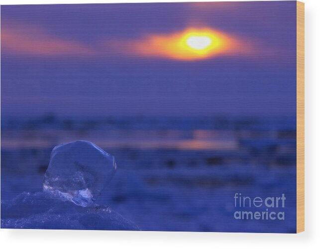 Grand Bend Wood Print featuring the photograph Ice Cube Sky by John Scatcherd