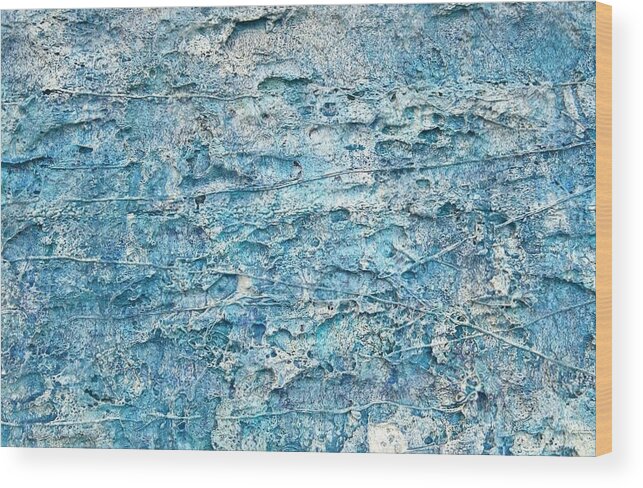 Abstract Water Ocean Deconstruction Wall Sculpture Robert Anderson Landscape Wood Print featuring the painting Ice Melt # 22617 by Robert Anderson