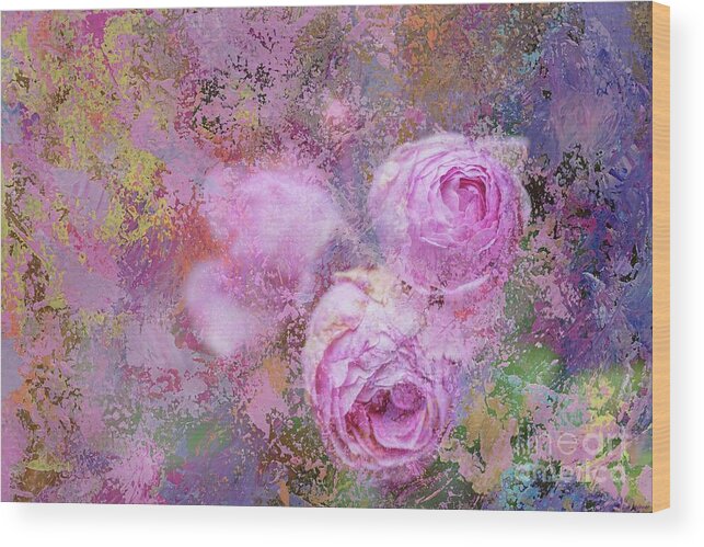 Roses Wood Print featuring the photograph Impressionnist Roses by Eva Lechner