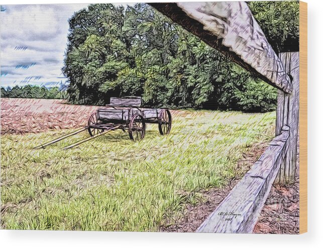 Landscapes Wood Print featuring the digital art In The Deep South by DB Hayes