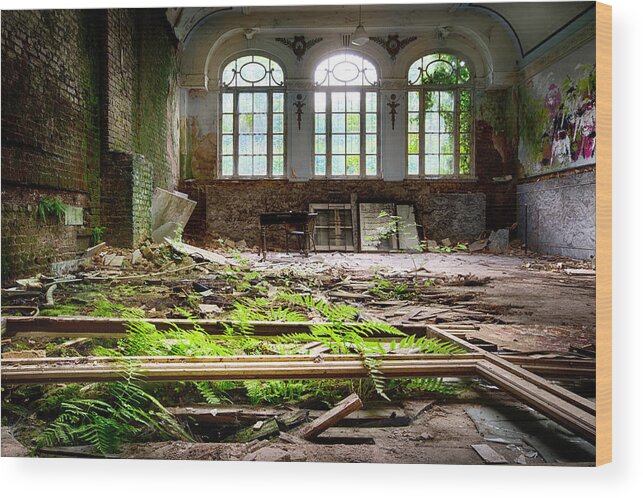Belgium Wood Print featuring the photograph In the end nature always wins - urbex abandoned hotel by Dirk Ercken