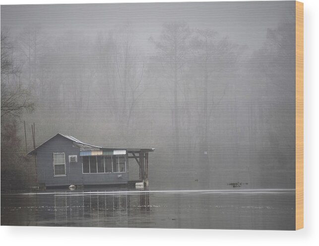 Camp Wood Print featuring the photograph In the Mist by Kathy Ricca