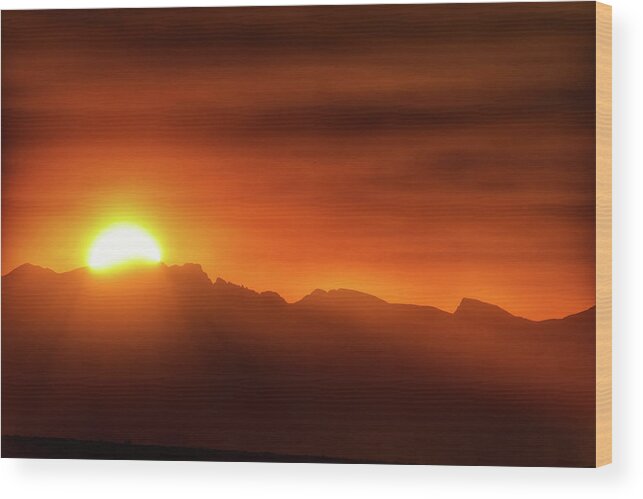 Indian Peaks Wood Print featuring the photograph Indian Peaks Sunset by Christopher Thomas