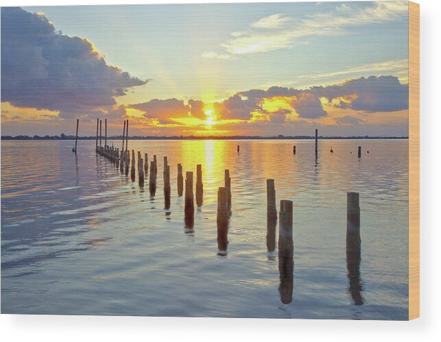 16323 Wood Print featuring the photograph Indian River Sunrise by Gordon Elwell