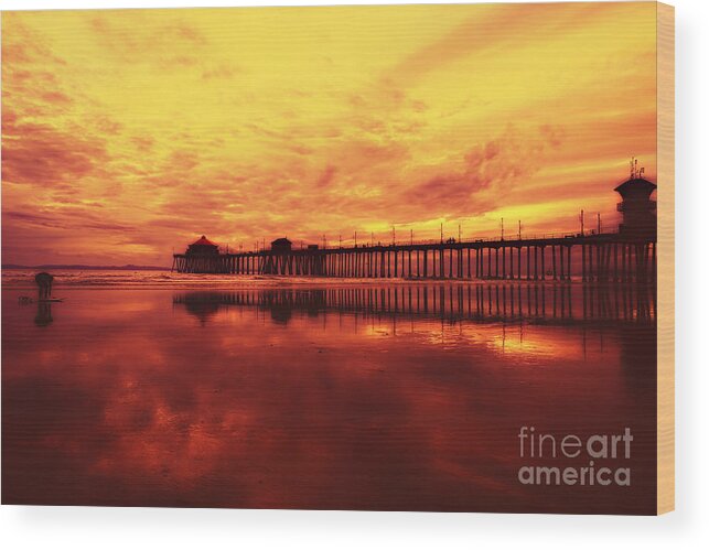 Sunset Wood Print featuring the photograph Indian Summer by Susan Gary