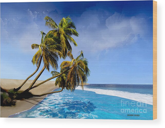 Beach Wood Print featuring the painting Indigo Shores by Corey Ford