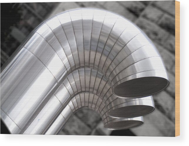 Ducts Wood Print featuring the photograph Industrial Air Ducts by Henri Irizarri