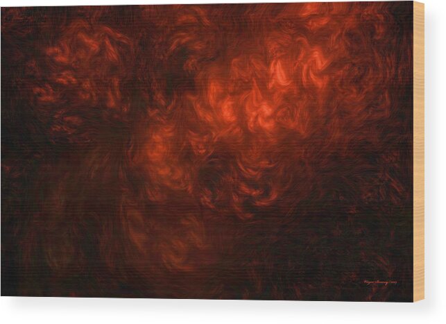Oil Wood Print featuring the painting Inferno by Wayne Bonney