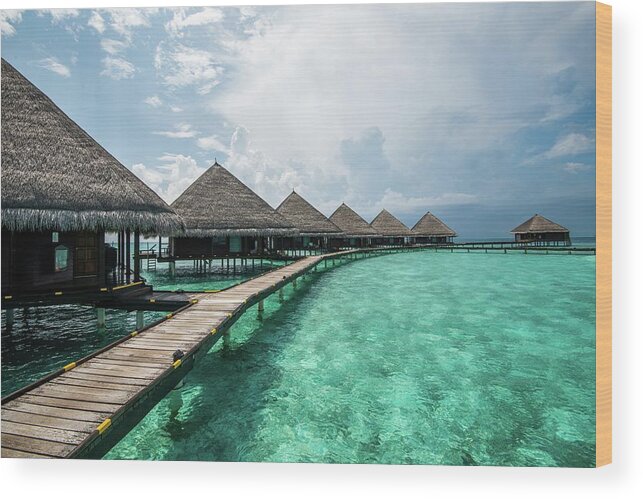 Maldives Wood Print featuring the photograph Inhale by Hannes Cmarits