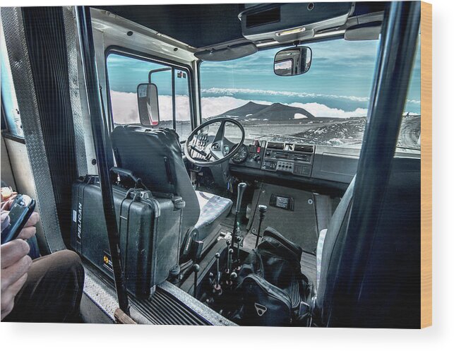  Wood Print featuring the photograph Inside the Etna Tour Unimog by Patrick Boening