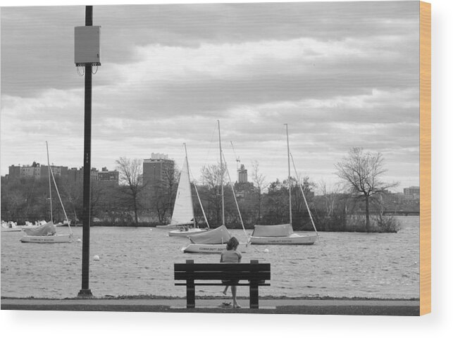 River Wood Print featuring the photograph Introspection on the Charles by Christopher Brown