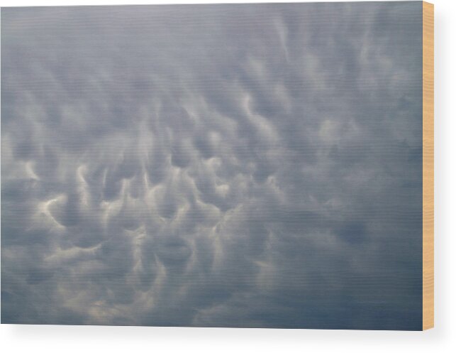 Iowa Wood Print featuring the mixed media Iowa August Clouds 01 by Thomas Woolworth