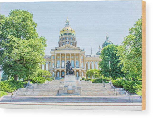 Iowa Wood Print featuring the photograph Iowa Capitol by Pamela Williams