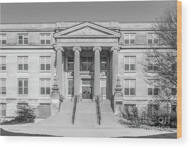 Iowa State Wood Print featuring the photograph Iowa State University Curtiss Hall by University Icons