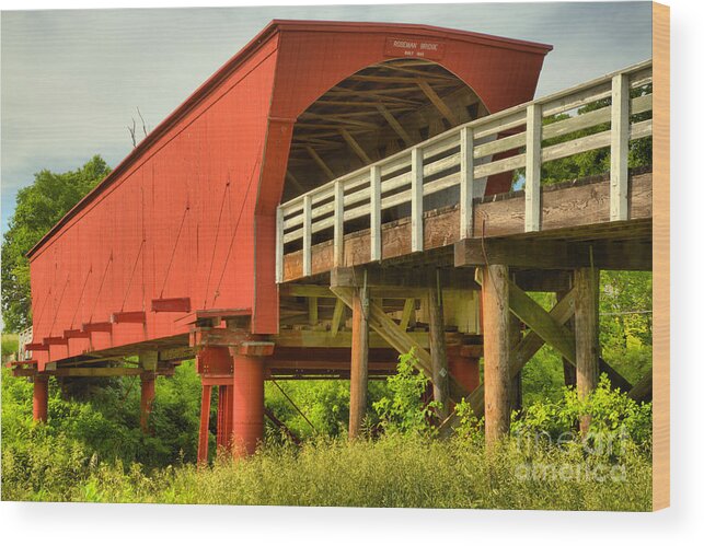 Roseman Wood Print featuring the photograph Iowa Wooden Roadway by Adam Jewell