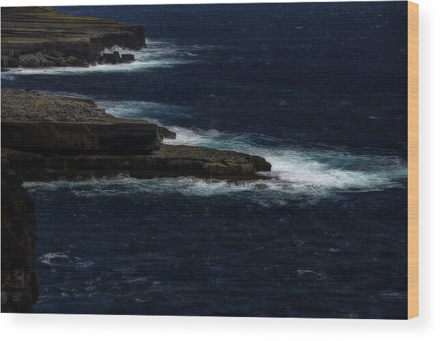 Irlanda Wood Print featuring the photograph IRELAND INISHMORE Aran island coastal landscape by Enrico Pelos