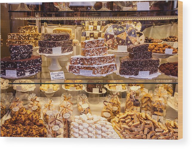 Almond Wood Print featuring the photograph Italian treats in Rome by Al Hurley