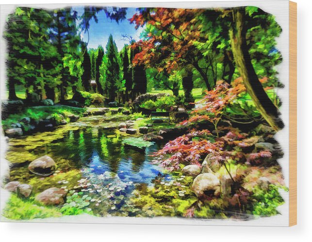 Sonnenberg Gardens Wood Print featuring the photograph Japanese Garden by Monroe Payne