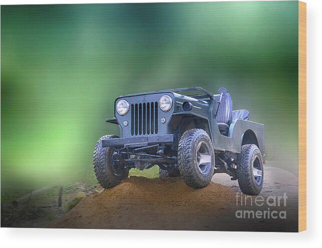 Automobile Wood Print featuring the photograph Jeep by Charuhas Images