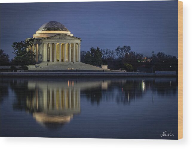 Usa Wood Print featuring the photograph Jefferson reflecting by Framing Places
