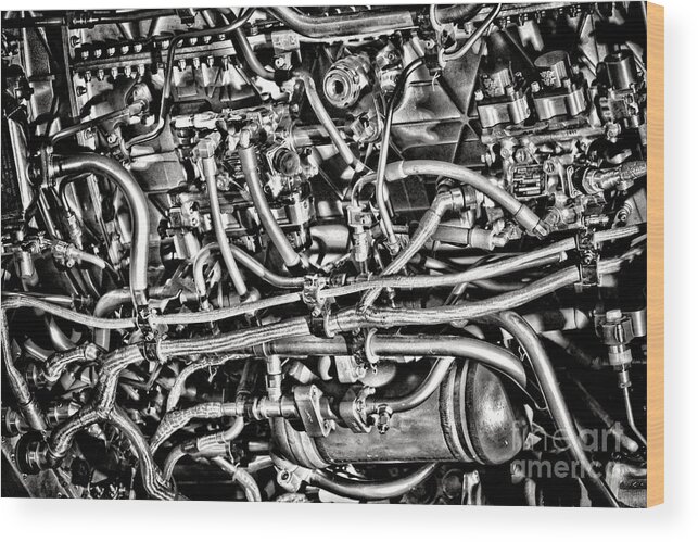 Jet Wood Print featuring the photograph Jet Engine by Olivier Le Queinec