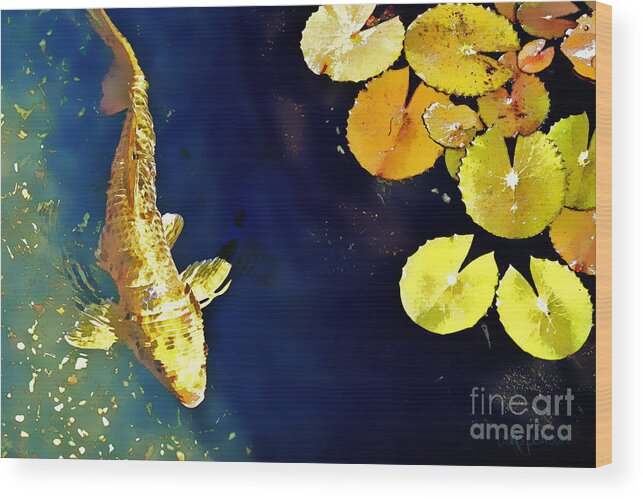 Koi Wood Print featuring the photograph Jewel of the Water by Barb Pearson