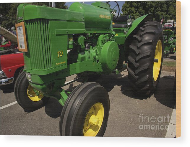 Tractor Wood Print featuring the photograph John Deere 70 by Mike Eingle
