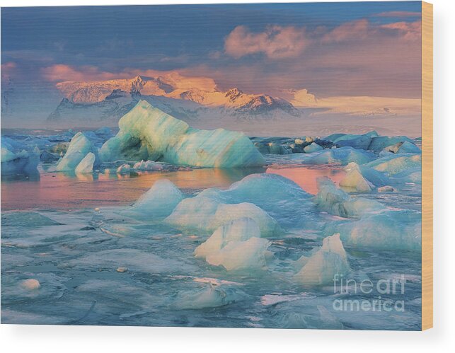 Jokulsarlon Wood Print featuring the photograph Jokulsarlon glacier lake, Iceland by Henk Meijer Photography