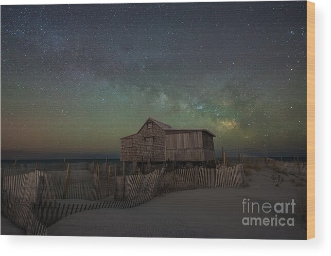 Judge's Shack Wood Print featuring the photograph Judge's Shack Milky Way by Michael Ver Sprill