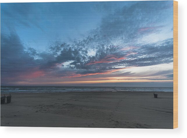 Sea Wood Print featuring the photograph July 2015 Sunset part 4 by Alex Hiemstra