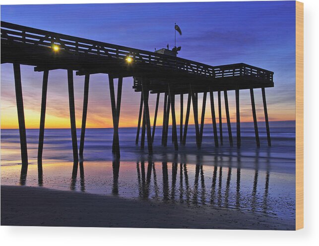 Ocean City Wood Print featuring the photograph Just Before Dawn by Dan Myers