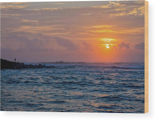 Beach Wood Print featuring the photograph Kauai Sunset by Will Wagner