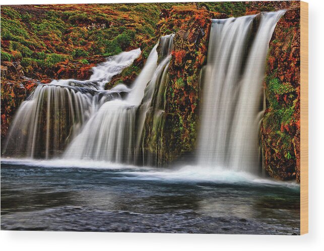 Falls Wood Print featuring the photograph Kay Falls by Scott Mahon